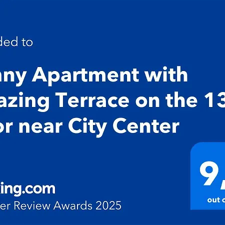 Sunny With Amazing Terrace On The 13th Floor Near Center Apartment