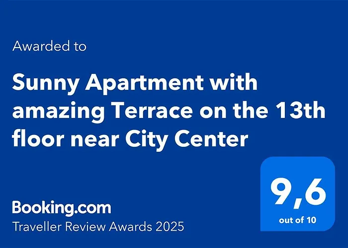 Sunny With Amazing Terrace On The 13th Floor Near Center Apartmán